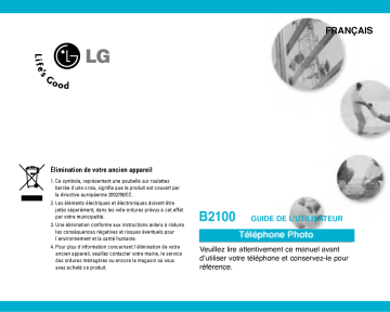 LG B2100 Manuel du propriétaire | Fixfr