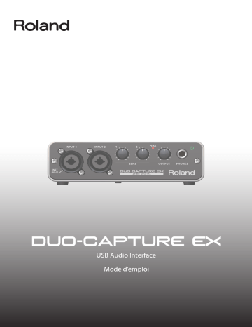 Roland DUO-CAPTURE EX USB Audio Interface錄音介面 Manuel du propriétaire | Fixfr