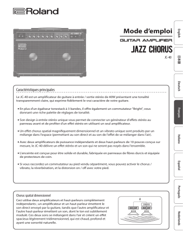 Roland JC-40 Amplificateur de guitare Jazz Chorus Manuel du propriétaire | Fixfr