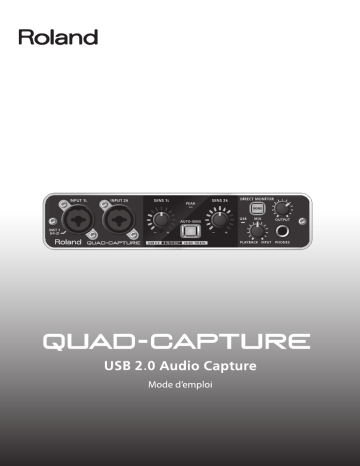 Roland QUAD-CAPTURE USB 2.0 Ses Arayüzü Manuel du propriétaire | Fixfr