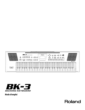 Roland BK-3 Backing Keyboard Manuel du propriétaire | Fixfr