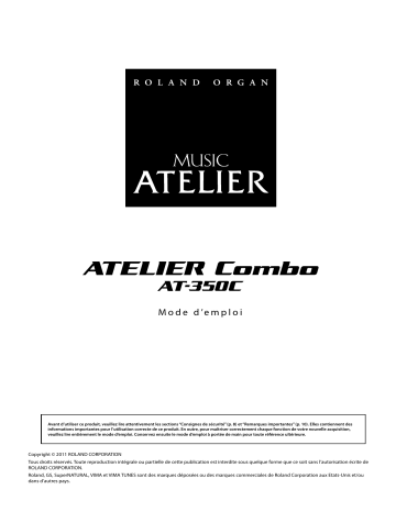 Roland ATELIER Combo AT-350C MUSIC ATELIER Manuel du propriétaire | Fixfr