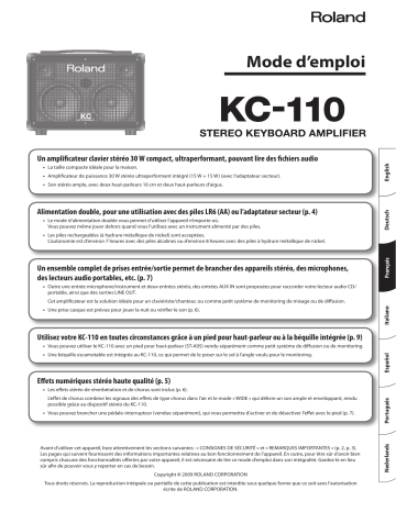 Roland KC-110 Ampli Stéréo Clavier Manuel du propriétaire | Fixfr