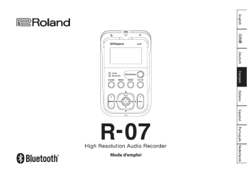 Roland R-07 Enregistreur audio haute résolution Manuel du propriétaire | Fixfr