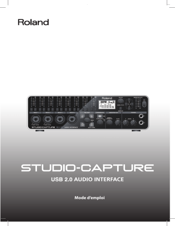 Roland STUDIO-CAPTURE USB 2.0 Audio-Interface Manuel du propriétaire | Fixfr