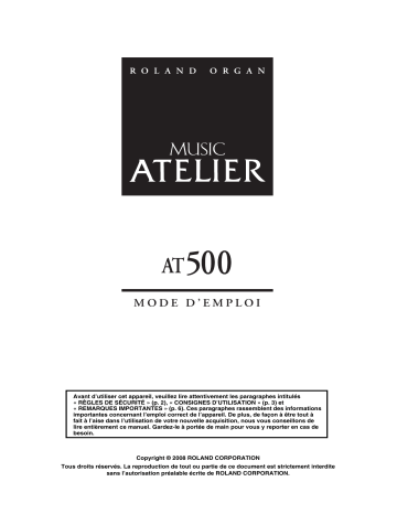 Roland AT-500 Music Atelier Manuel du propriétaire | Fixfr