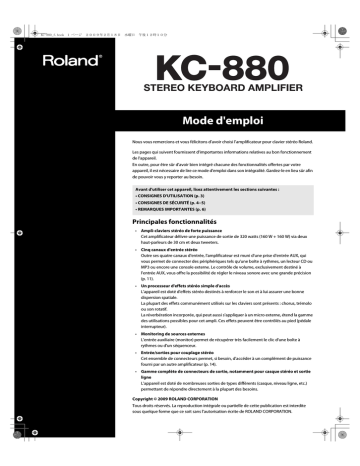 Roland KC-880 Ampli Stéréo Clavier Manuel du propriétaire | Fixfr