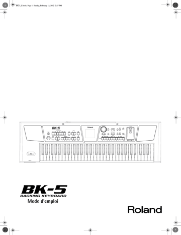 BK-5OR | Roland BK-5 OR Backing Keyboard Manuel du propriétaire | Fixfr