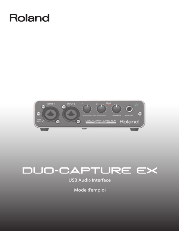 Roland DUO-CAPTURE EX Interface Audio USB Manuel du propriétaire | Fixfr