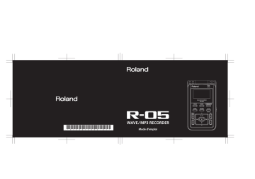Roland R-05 Enregistreur WAVE/MP3 Manuel du propriétaire | Fixfr