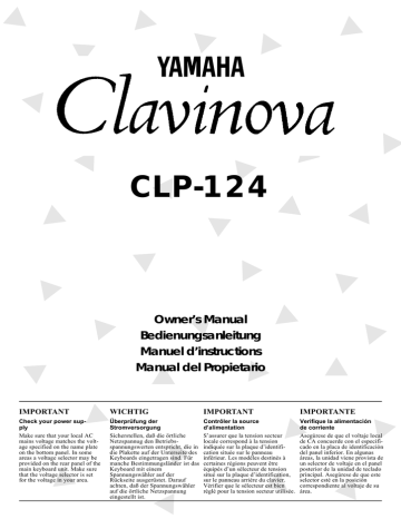 Yamaha CLP-124 Manuel du propriétaire | Fixfr