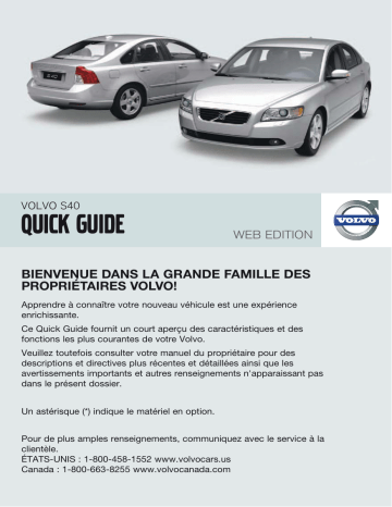 Manuel utilisateur | Volvo S40 2010 Early Guide de démarrage rapide | Fixfr