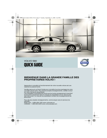 Manuel utilisateur | Volvo S80 2007 Guide de démarrage rapide | Fixfr