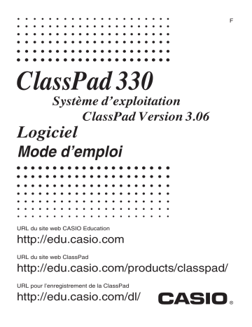 Casio CLASSPAD 330 Manuel utilisateur | Fixfr