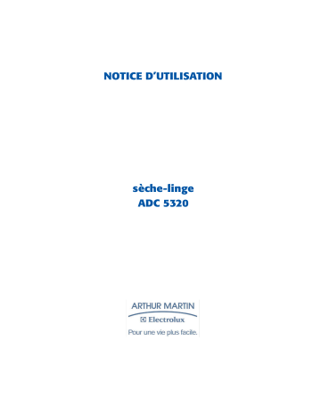 ARTHUR MARTIN ELECTROLUX ADC5320 Manuel utilisateur | Fixfr