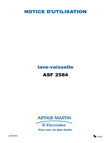 ARTHUR MARTIN ELECTROLUX ASF2584 Manuel utilisateur | Fixfr