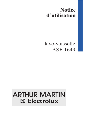 ARTHUR MARTIN ELECTROLUX ASF1649 Manuel utilisateur | Fixfr