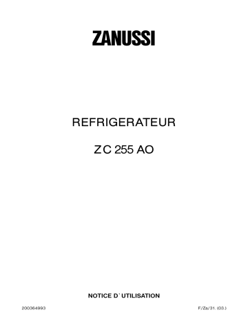 Zanussi ZC 255 AO Manuel utilisateur | Fixfr