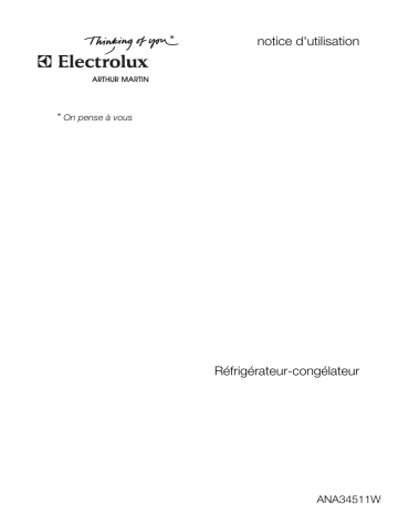 ARTHUR MARTIN ELECTROLUX ANA34511W Manuel utilisateur | Fixfr