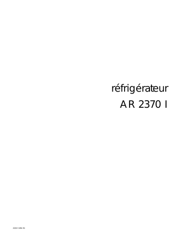 ARTHUR MARTIN ELECTROLUX AR2370I Manuel utilisateur | Fixfr