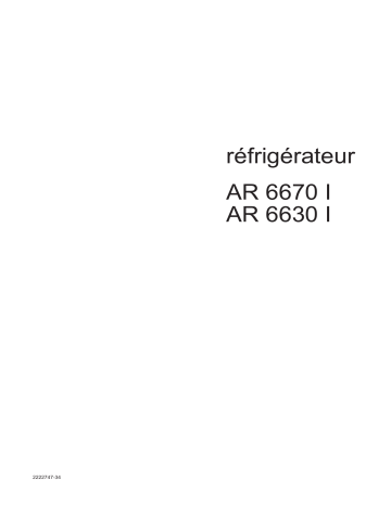AR6670I | ARTHUR MARTIN ELECTROLUX AR6630I Manuel utilisateur | Fixfr