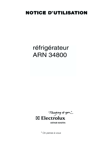 Electrolux ARN34800 Manuel utilisateur | Fixfr