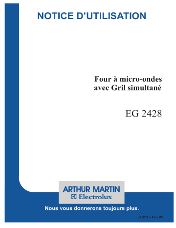 ARTHUR MARTIN ELECTROLUX EG2428M Manuel utilisateur | Fixfr