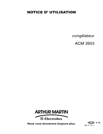 ARTHUR MARTIN ELECTROLUX ACM2653 Manuel utilisateur | Fixfr