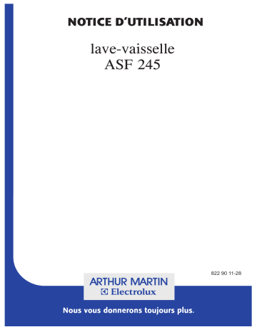 ARTHUR MARTIN ELECTROLUX ASF245 Manuel utilisateur | Fixfr
