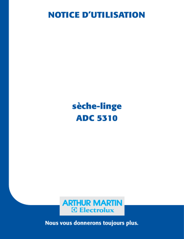 ARTHUR MARTIN ELECTROLUX ADC5310 Manuel utilisateur | Fixfr