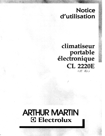 ARTHUR MARTIN ELECTROLUX CL2201 Manuel utilisateur | Fixfr