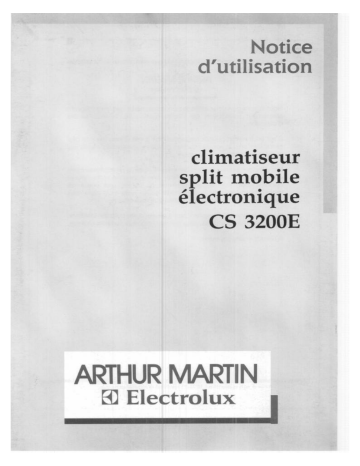 ARTHUR MARTIN ELECTROLUX CS3200E Manuel utilisateur | Fixfr