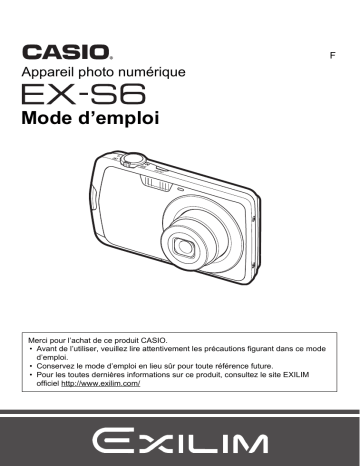 Casio EX-S6 Manuel utilisateur | Fixfr