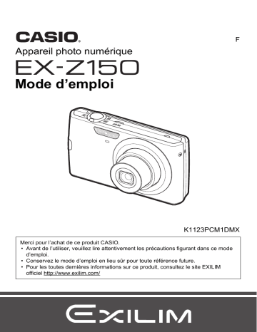 Casio EX-Z150 Manuel utilisateur | Fixfr