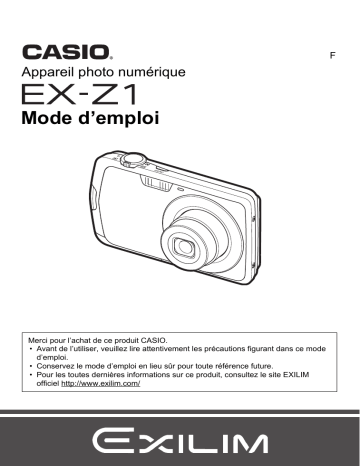 Casio EX-Z1 Manuel utilisateur | Fixfr