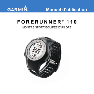 Garmin Forerunner® 110 Manuel utilisateur | Fixfr