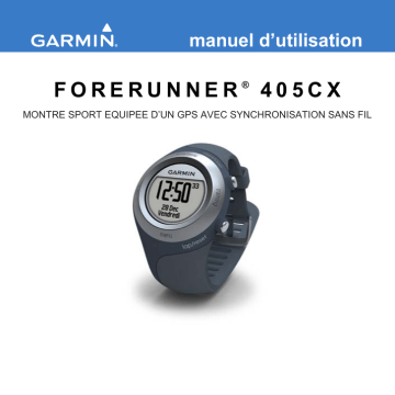 Garmin Forerunner® 405CX Manuel utilisateur | Fixfr