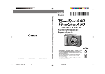 PowerShot A40 | Canon PowerShot A30 Manuel utilisateur | Fixfr