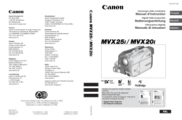 MVX25i | Canon MVX20i Manuel utilisateur | Fixfr