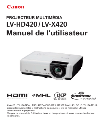 Canon LV-HD420 Manuel utilisateur | Fixfr