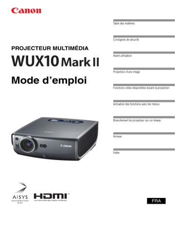 Canon XEED WUX10 Mark II Manuel utilisateur | Fixfr
