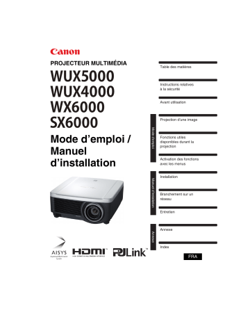 Canon XEED SX6000 Manuel utilisateur | Fixfr