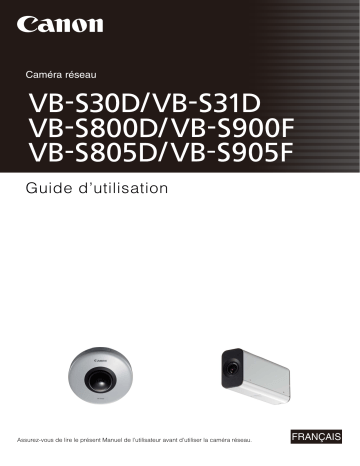 VB-S30D | Canon VB-S905F Manuel utilisateur | Fixfr