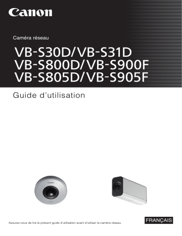 VB-S900F | Canon VB-S905F Manuel utilisateur | Fixfr