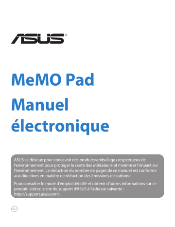 Asus (ME173X) Manuel utilisateur | Fixfr