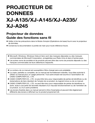 Casio XJ-A130, XJ-A135, XJ-A140, XJ-A145, XJ-A230, XJ-A235, XJ-A240, XJ-A245 Manuel utilisateur | Fixfr