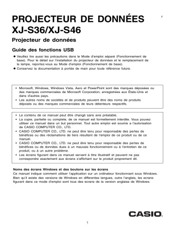 Casio XJ-S31, XJ-S36, XJ-S41, XJ-S46 Manuel utilisateur | Fixfr