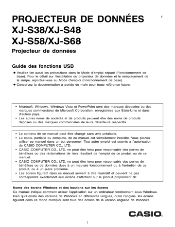 Casio XJ-S33, XJ-S38, XJ-S43, XJ-S48, XJ-S53, XJ-S58, XJ-S63, XJ-S68 Manuel utilisateur | Fixfr