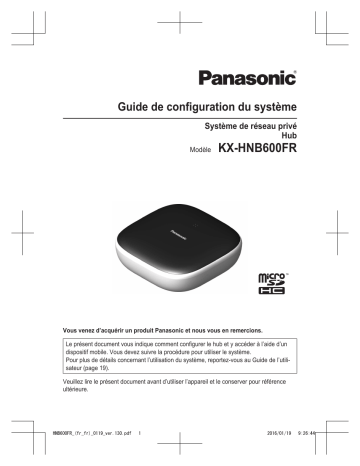 KXHN6010FR | KXHN6011FR | KXHNB600FR | Manuel utilisateur | Panasonic KXHN6012FR  | Fixfr