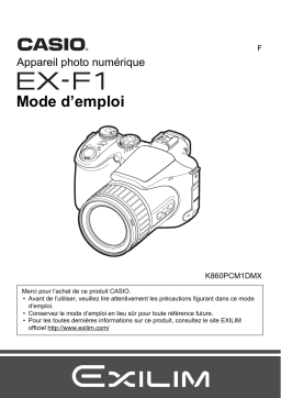 Casio EX-F1 (Pour les clients européens) Manuel utilisateur